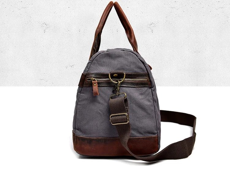 WaterProof Waxed Canvas Leather Men Travel Bag Hand Luggage Bag Carry On Large tote Vintage Men Duffle Weekend Bag big Overnight
