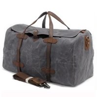 WaterProof Waxed Canvas Leather Men Travel Bag Hand Luggage Bag Carry On Large tote Vintage Men Duffle Weekend Bag big Overnight