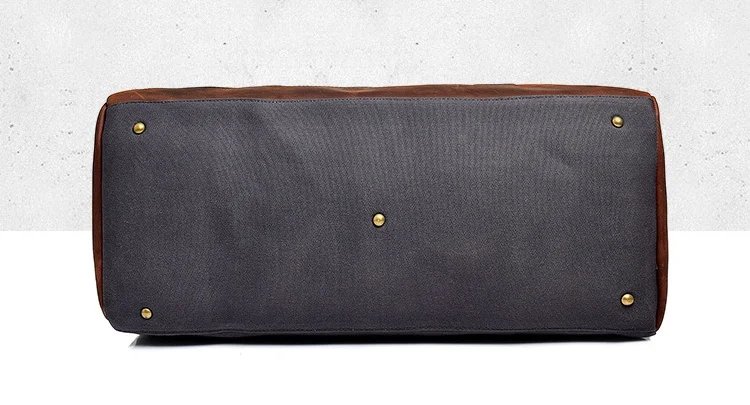 WaterProof Waxed Canvas Leather Men Travel Bag Hand Luggage Bag Carry On Large tote Vintage Men Duffle Weekend Bag big Overnight