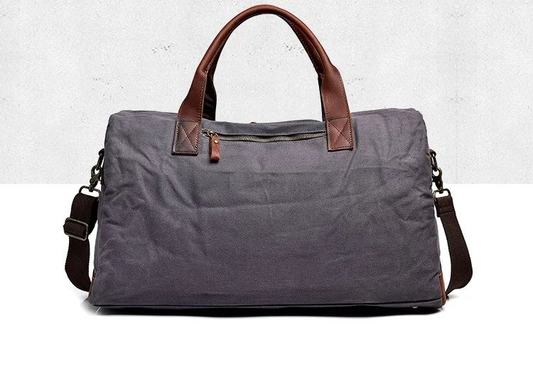 WaterProof Waxed Canvas Leather Men Travel Bag Hand Luggage Bag Carry On Large tote Vintage Men Duffle Weekend Bag big Overnight
