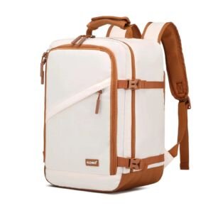 Kono Kabinentasche für Ryanair, Handgepäck-Rucksack 40x20x25 cm, 20 L, beige/braun, Gepäck unter dem Sitz für das Flugzeug
