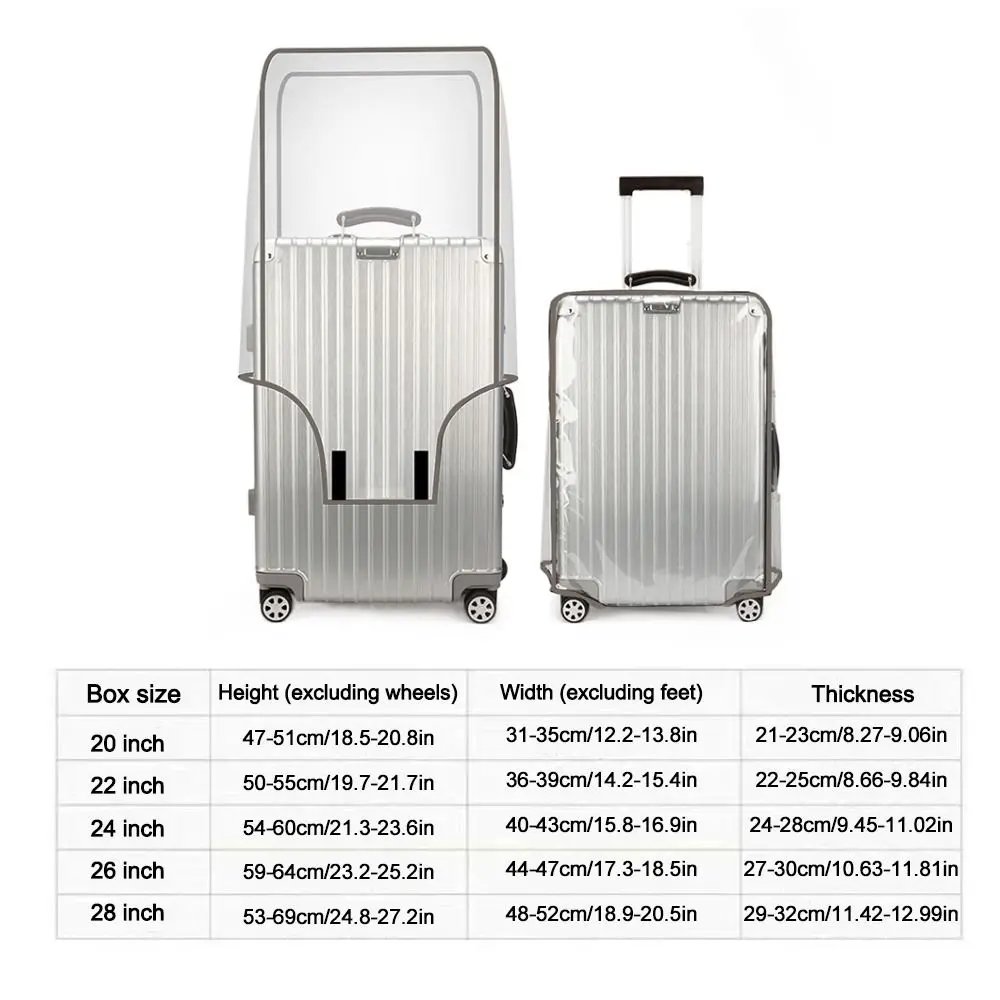Transparent Travel Luggage Cover Waterproof Luggage Protector Covers Dustproof Protector Covers for 16-30 Inch Suitcase Case
