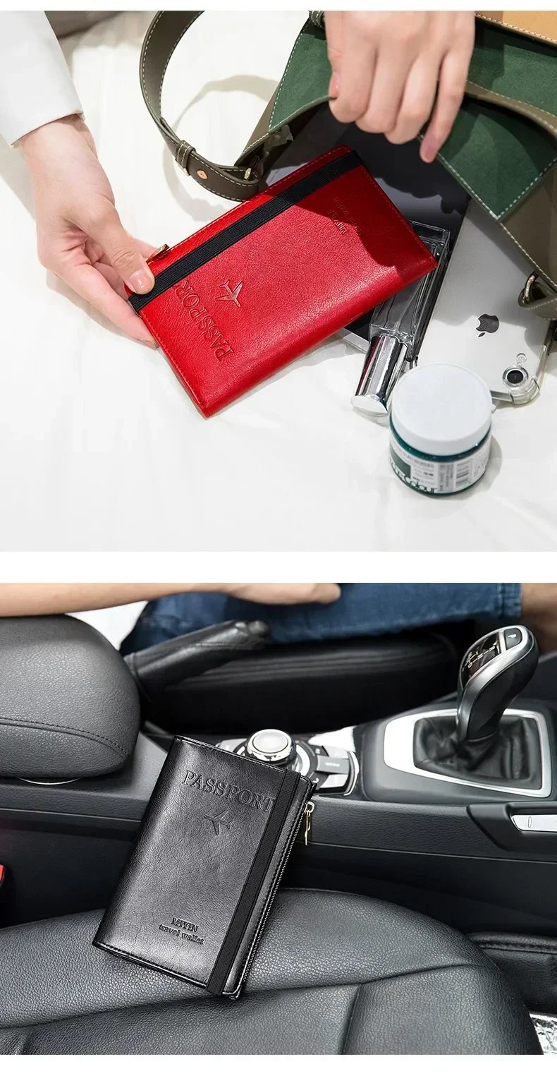 RFID ANTI Blocking Thin Passport Holder Cover Case Travel Wallet for Men Women Multi-Function ID Bank Card Holder Accessories