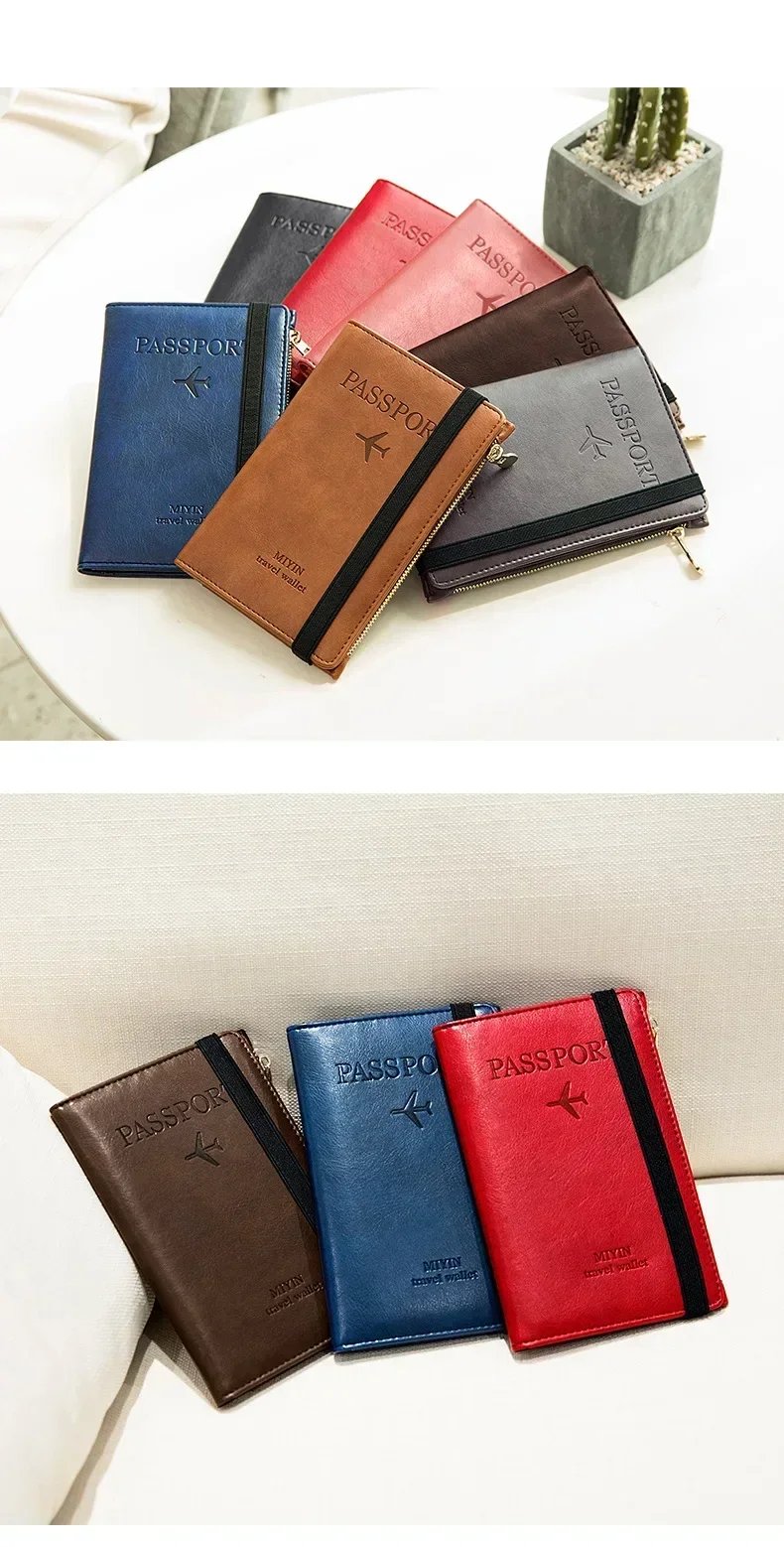 RFID ANTI Blocking Thin Passport Holder Cover Case Travel Wallet for Men Women Multi-Function ID Bank Card Holder Accessories