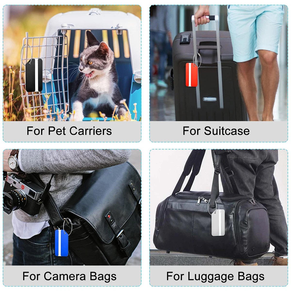 Aluminum Alloy Travel Luggage Tag Hanging Tag Suitcase Tag Plane With Name ID Cards Anti-lost Solid Color Travel Accessories.zmt