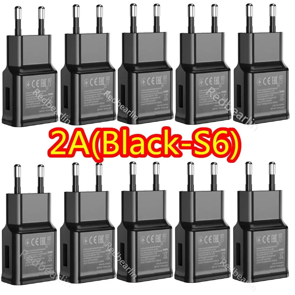 10/20Pcs 5V 2A Eu US AC Home Travel Wall Charger Portable USB Power Adapters For IPhone 14 15 16 Samsung S8 S10 S20 S23 htc lg