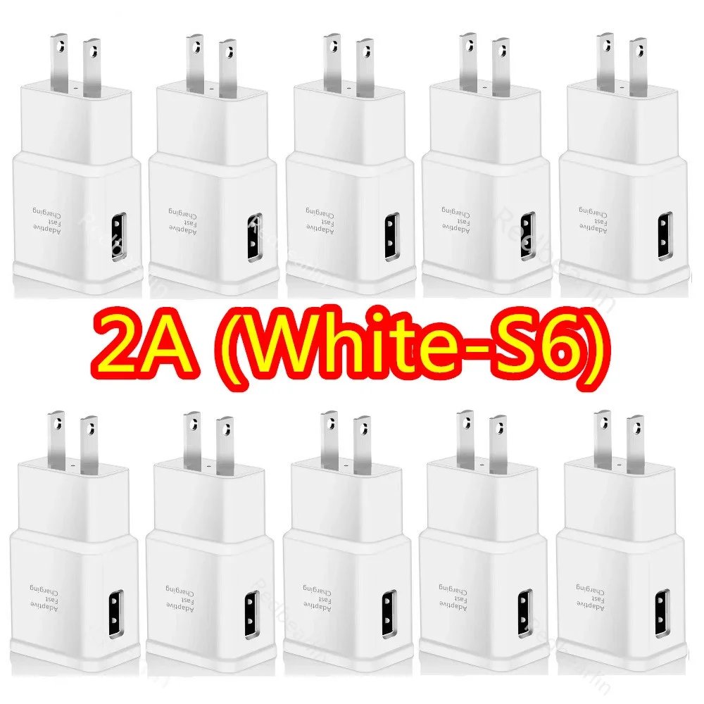 10/20Pcs 5V 2A Eu US AC Home Travel Wall Charger Portable USB Power Adapters For IPhone 14 15 16 Samsung S8 S10 S20 S23 htc lg