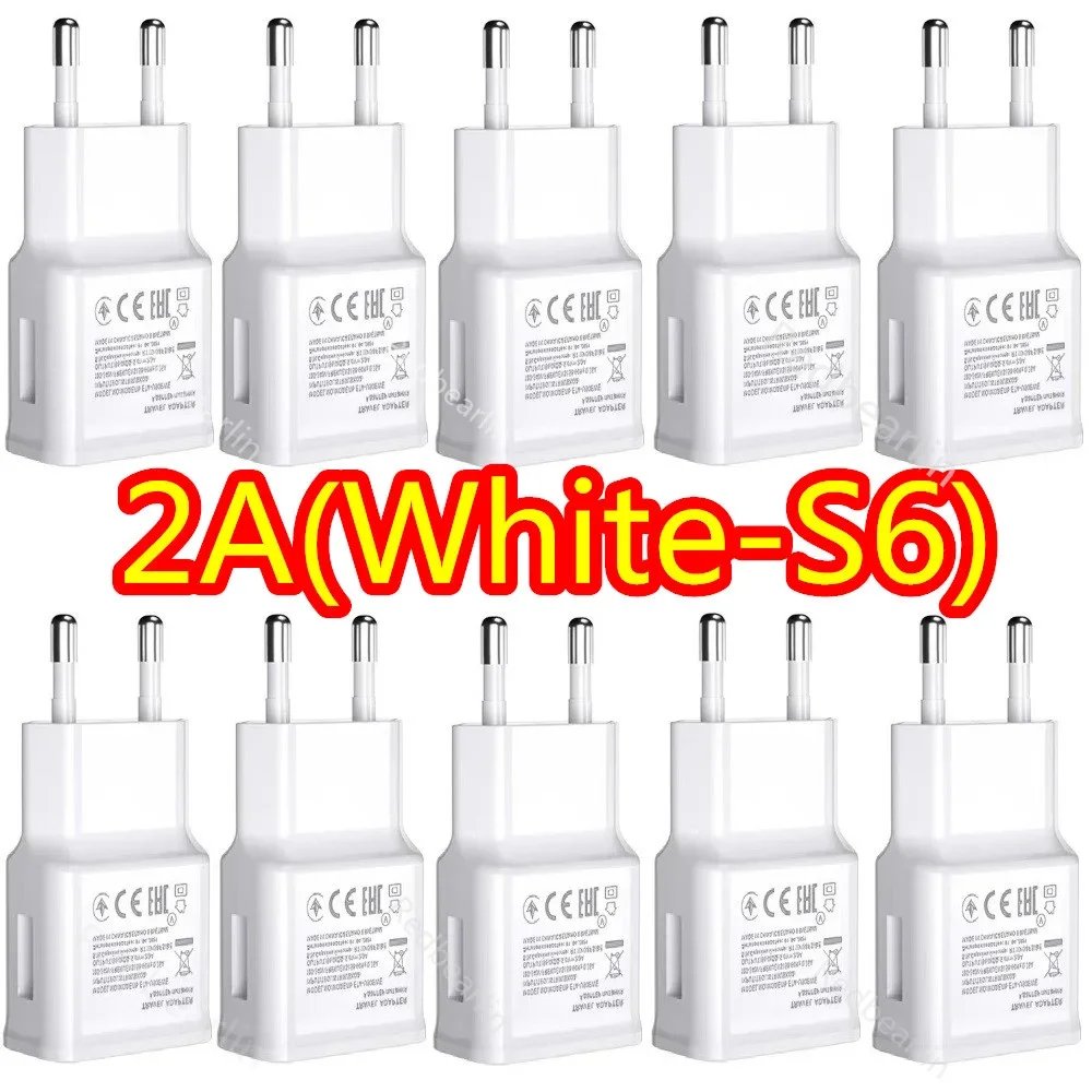 10/20Pcs 5V 2A Eu US AC Home Travel Wall Charger Portable USB Power Adapters For IPhone 14 15 16 Samsung S8 S10 S20 S23 htc lg