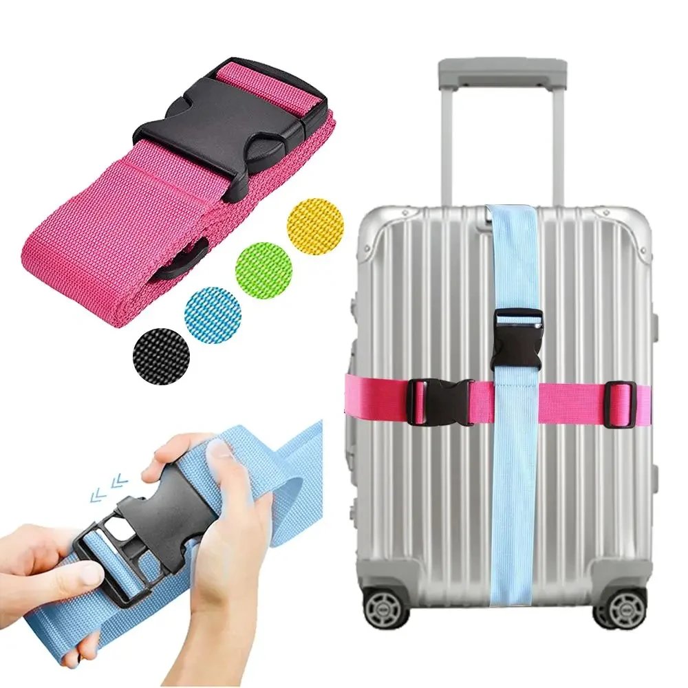 Luggage Safe Strap Adjustable Travel Accessories One Word Suitcase Buckle Strap Baggage Packing Belt Travel Suitcase Accessories