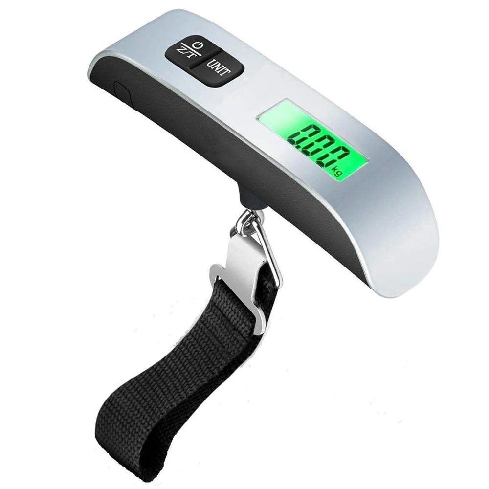 Digital Luggage Scale 110Lb/50Kg Hanging Baggage Scale LCD Display Portable Suitcase Weighing Scale Travel Luggage Weight Scale