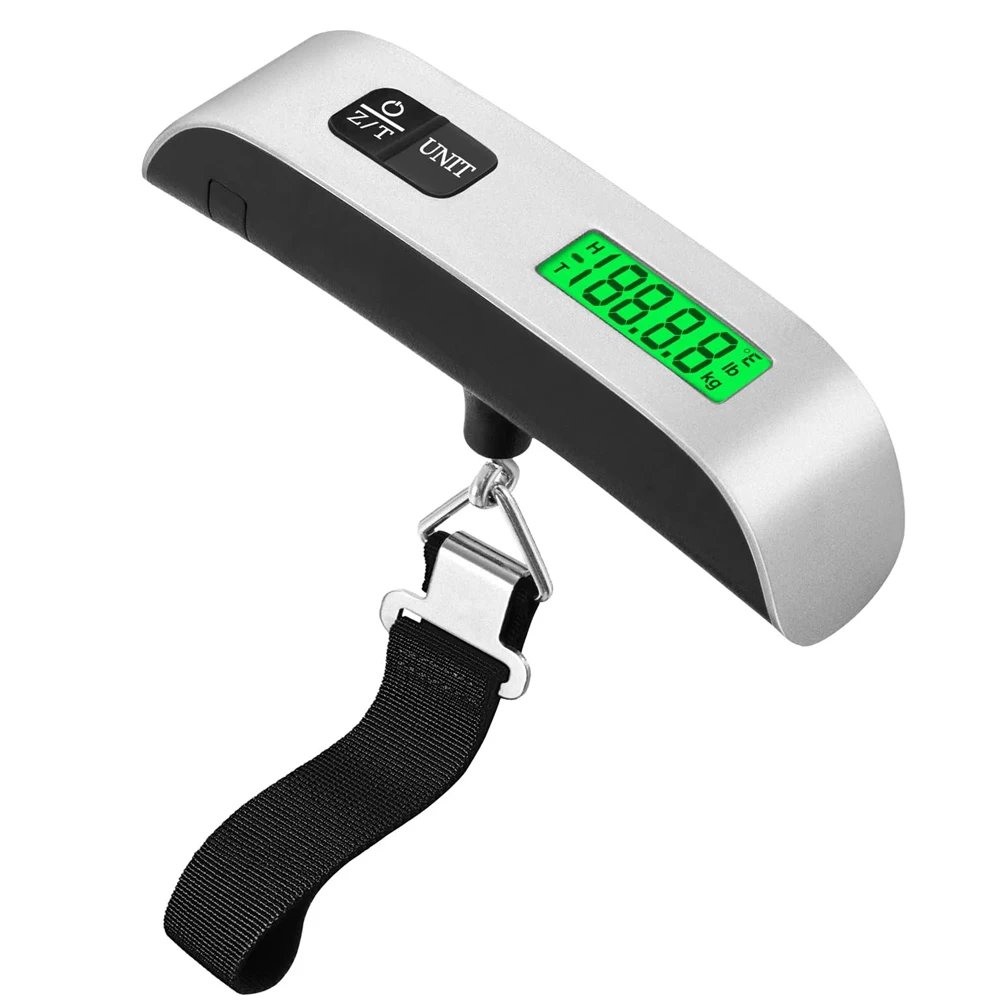 Digital Luggage Scale 110Lb/50Kg Hanging Baggage Scale LCD Display Portable Suitcase Weighing Scale Travel Luggage Weight Scale