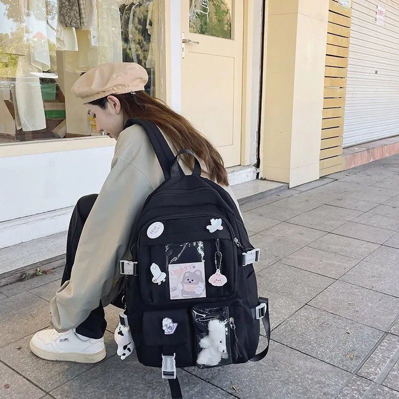 Girls Backpack Cute School Bags For Student Teens Girls Pockets Women Laptop Backpack Harajuku