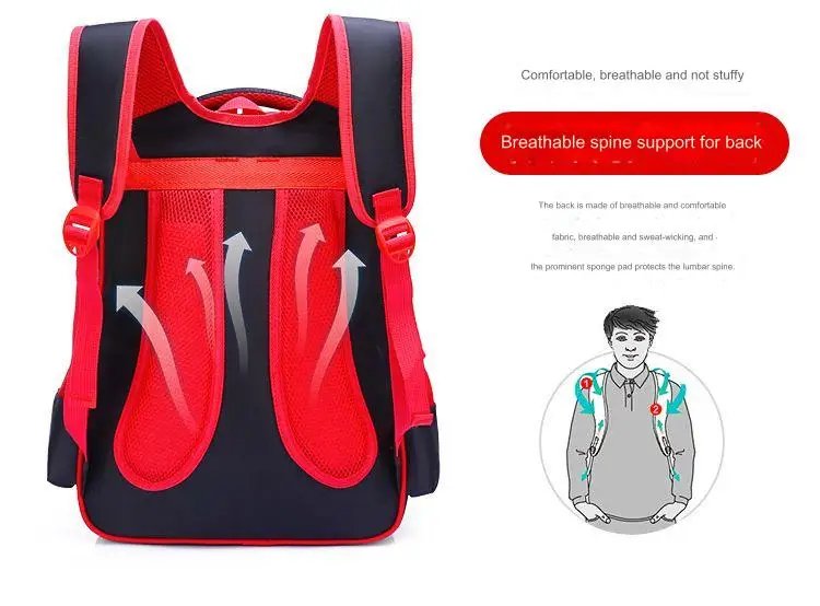 Spider King Kids Backpack: Waterproof Nylon & Large Capacity for 2-16 Year Olds