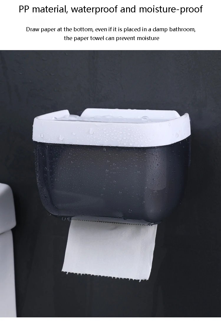 Wall Mount Tissue Holder for Bathroom Storage Box Punch-Free Home Supplies Phone Rack Case Toilet Paper Holder Waterproof