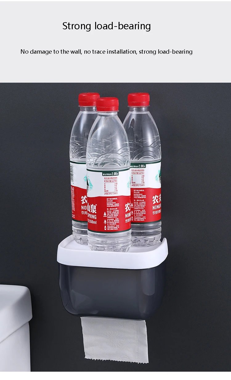 Wall Mount Tissue Holder for Bathroom Storage Box Punch-Free Home Supplies Phone Rack Case Toilet Paper Holder Waterproof