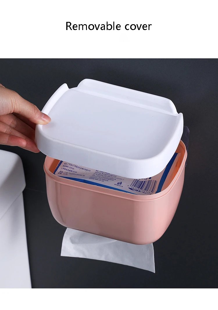 Wall Mount Tissue Holder for Bathroom Storage Box Punch-Free Home Supplies Phone Rack Case Toilet Paper Holder Waterproof
