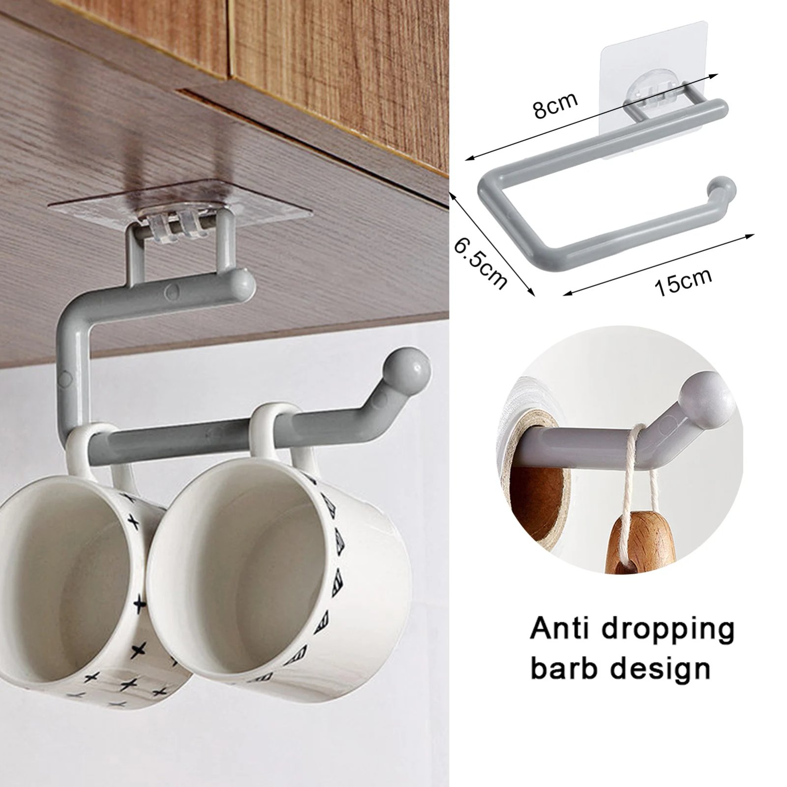 Kitchen Paper Holder Bathroom Storage Paper Towel Holder Toilet Roll Paper Holder No Hole Punch Toilet Accessories New