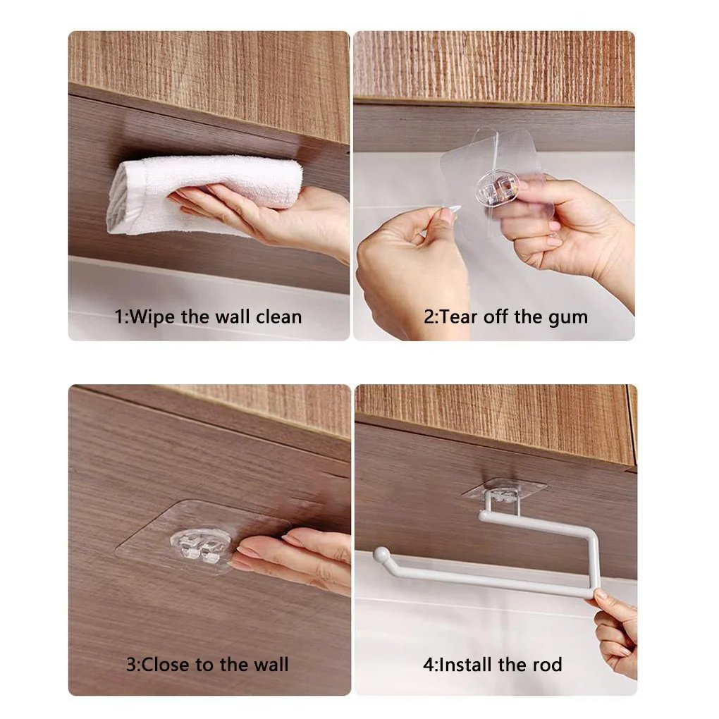 Adjustable Toilet Paper Holder Self-Adhesive Kitchen Toilet Roll Holder Wc Paper Towel Plastic Rack For Bathroom Tissue Storage