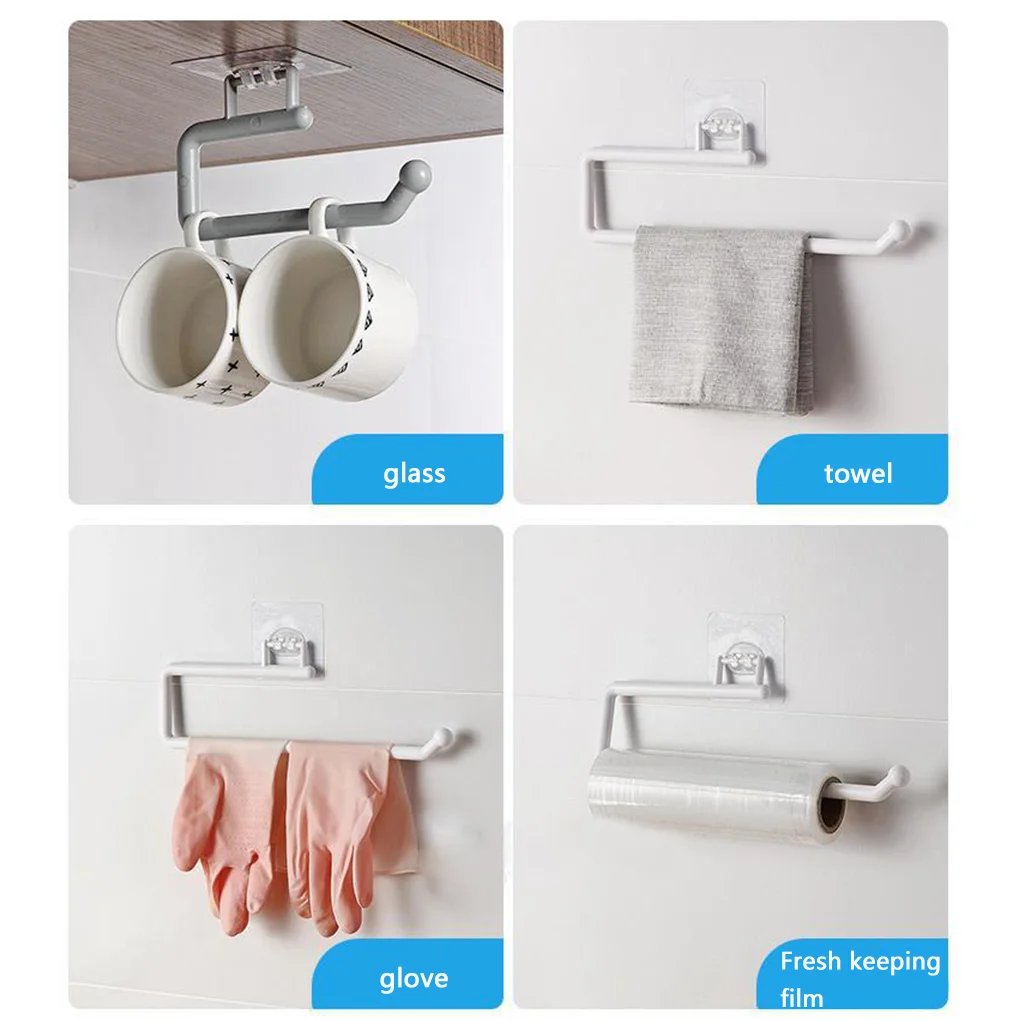 Adjustable Toilet Paper Holder Self-Adhesive Kitchen Toilet Roll Holder Wc Paper Towel Plastic Rack For Bathroom Tissue Storage