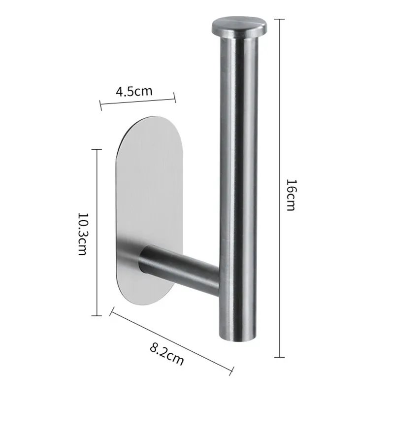 Stainless Steel Toilet Paper Dispenser Punchless Wall Mounted Roll Holder Towel Rack Household Restroom Bathroom Organizer