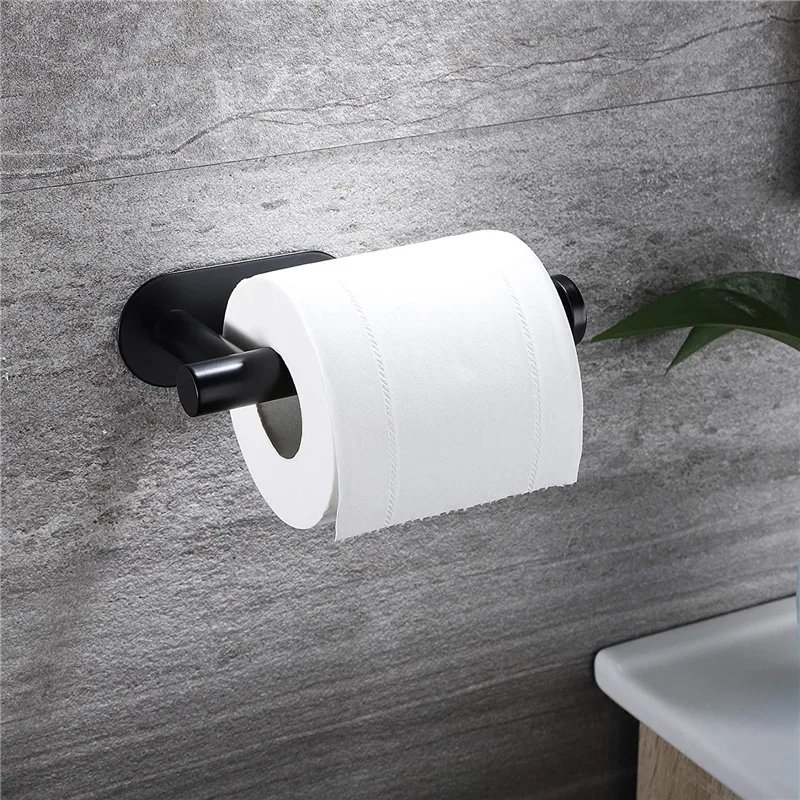 Stainless Steel Toilet Paper Dispenser Punchless Wall Mounted Roll Holder Towel Rack Household Restroom Bathroom Organizer