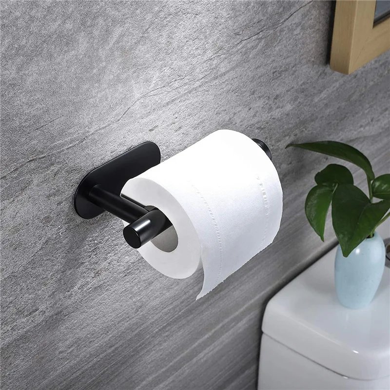 Stainless Steel Toilet Paper Dispenser Punchless Wall Mounted Roll Holder Towel Rack Household Restroom Bathroom Organizer