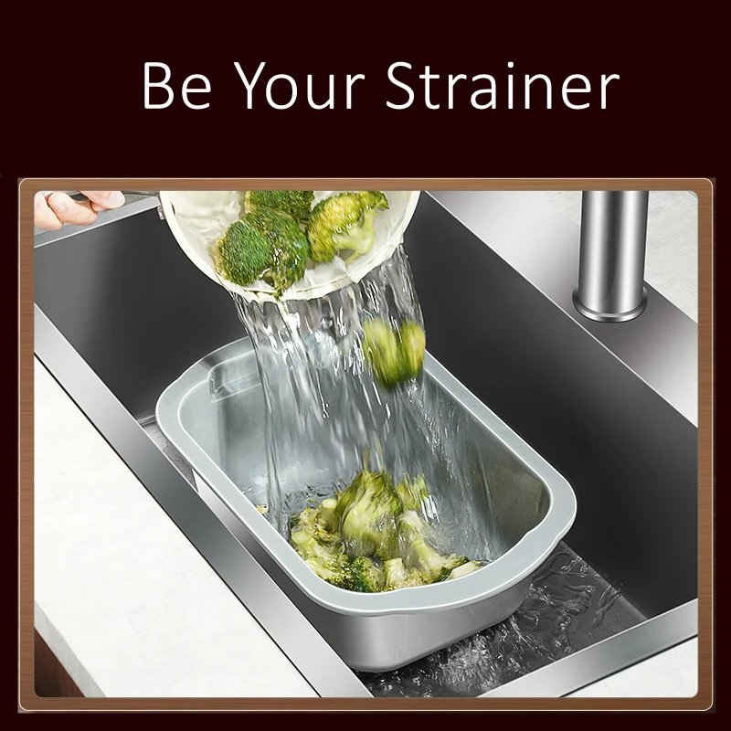 LFGB Certificated 316L Stainless Steel Slicer with Food Container 2 in 1 Vegetable Fruit Washer and Grater Kitchen Strainer