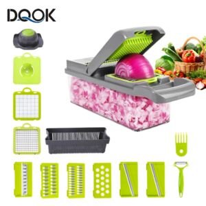 Gemüseschneider Multifunktionaler Schneider Obst Kartoffelschäler Karottenreibe Küchenzubehör Korb Gemüseschneider
