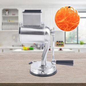 Multifunktionale Käsereibe Rotierende Obst- und Gemüseschneidemaschine Zerkleinerer mit 5 Trommelklingen aus Edelstahl