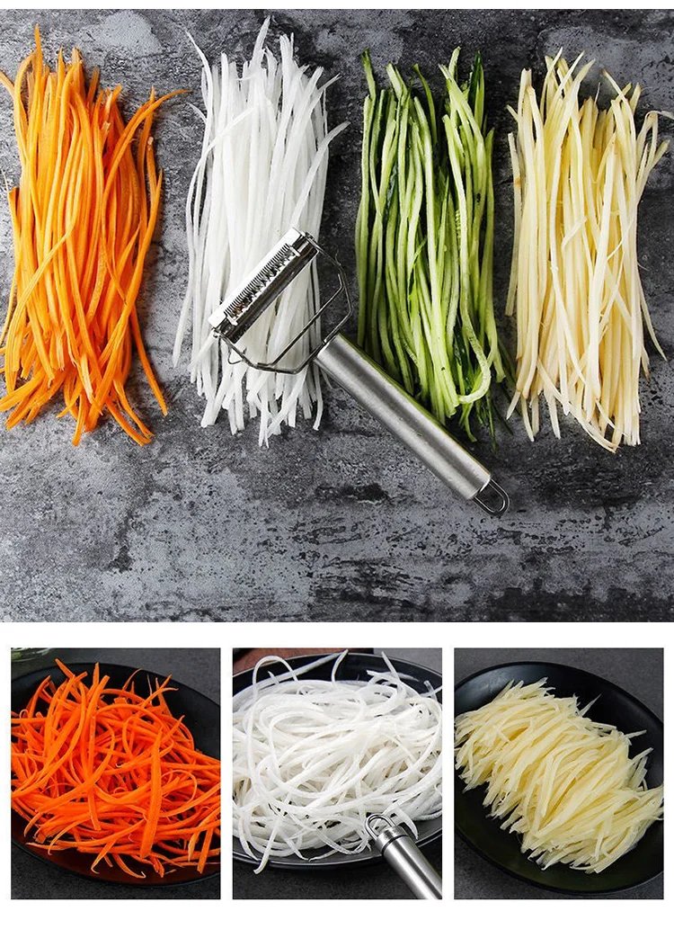4in1 Vegetable Peeler Stainless Steel Melon Planer Multiple-Function Double-Head Peeler Household Kitchen Cucumber Slicer Tool 4in1 Vegetable Peeler Stainless Steel Melon Planer Multiple-Function Double-Head Peeler Household Kitchen Cucumber Slicer Tool
