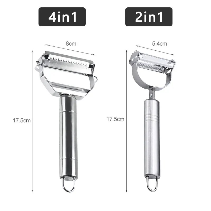 4in1 Vegetable Peeler Stainless Steel Melon Planer Multiple-Function Double-Head Peeler Household Kitchen Cucumber Slicer Tool 4in1 Vegetable Peeler Stainless Steel Melon Planer Multiple-Function Double-Head Peeler Household Kitchen Cucumber Slicer Tool