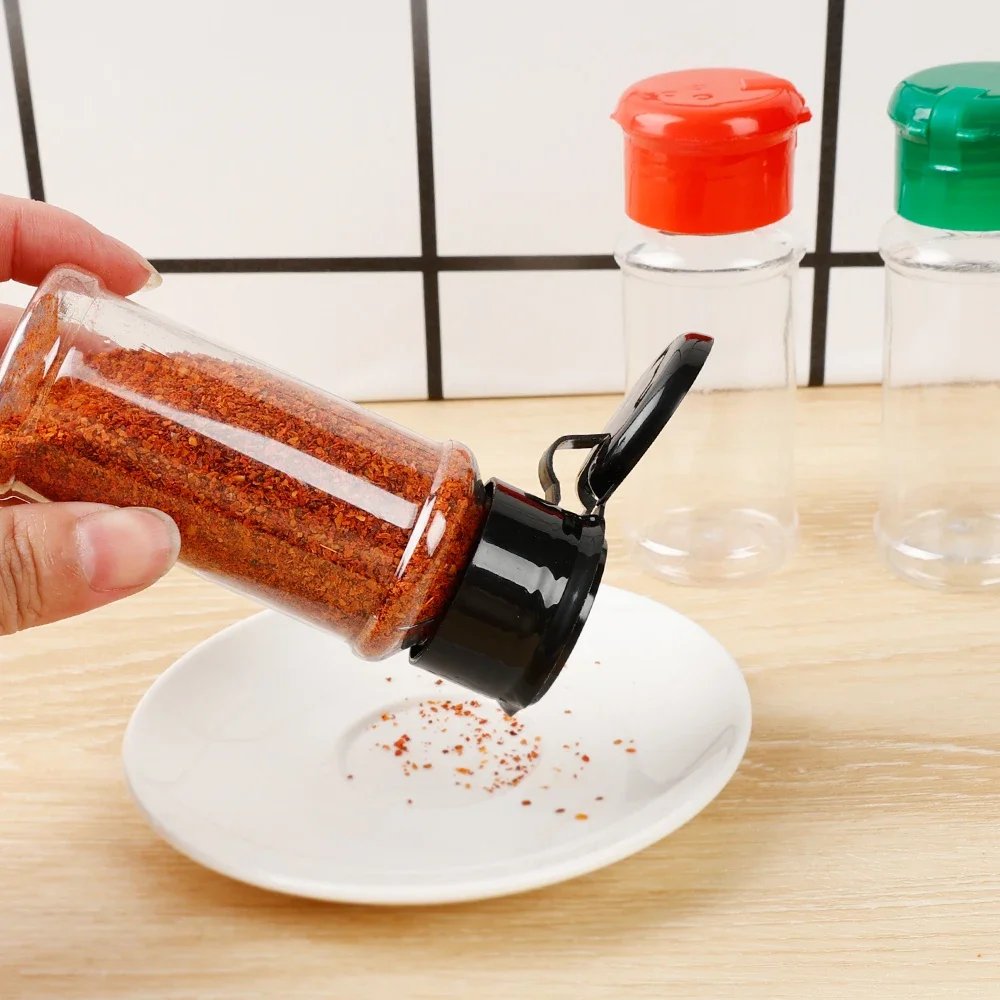 Jars for Spices Salt and Pepper Shaker Seasoning Jar Barbecue Condiment Spice Organizer Kitchen Transparent Storage Powders Box