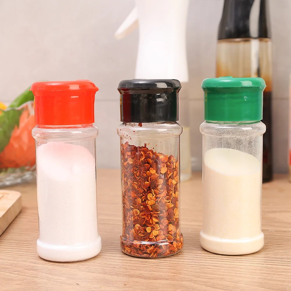 Jars for Spices Salt and Pepper Shaker Seasoning Jar Barbecue Condiment Spice Organizer Kitchen Transparent Storage Powders Box