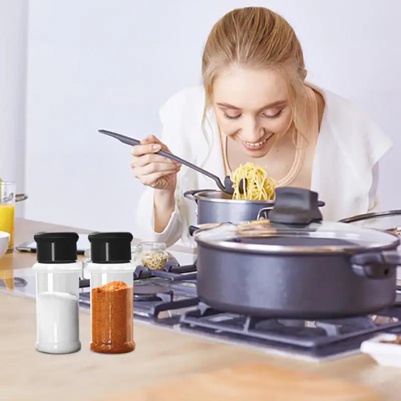 1~10PCS 5/Jars for spices Salt and Pepper Shaker Seasoning Jar spice organizer Plastic Barbecue Condiment Kitchen Gadget Tool