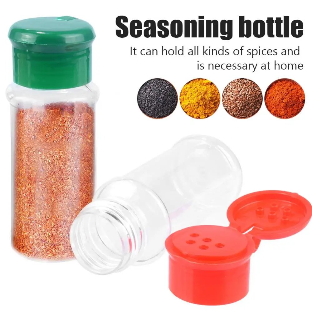 5-20pcs 100ml Spices Jars Set Salt Pepper Shakers Plastic Barbecue Seasoning Jar Can Pepper Bottle Condiment Kitchen Gadget Tool