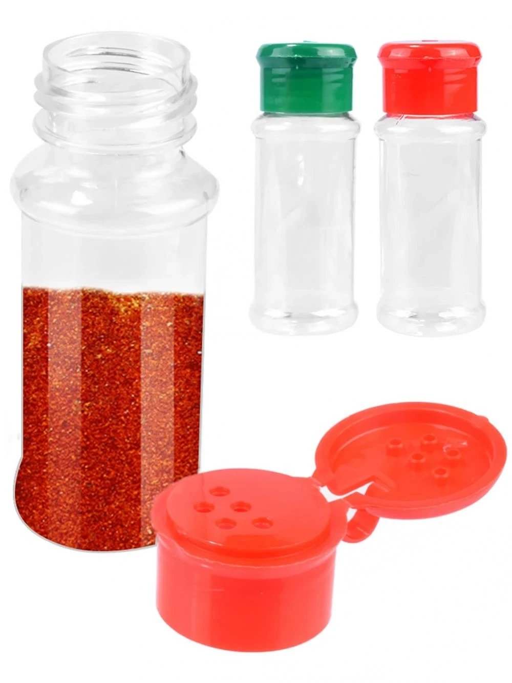 5-20pcs 100ml Spices Jars Set Salt Pepper Shakers Plastic Barbecue Seasoning Jar Can Pepper Bottle Condiment Kitchen Gadget Tool