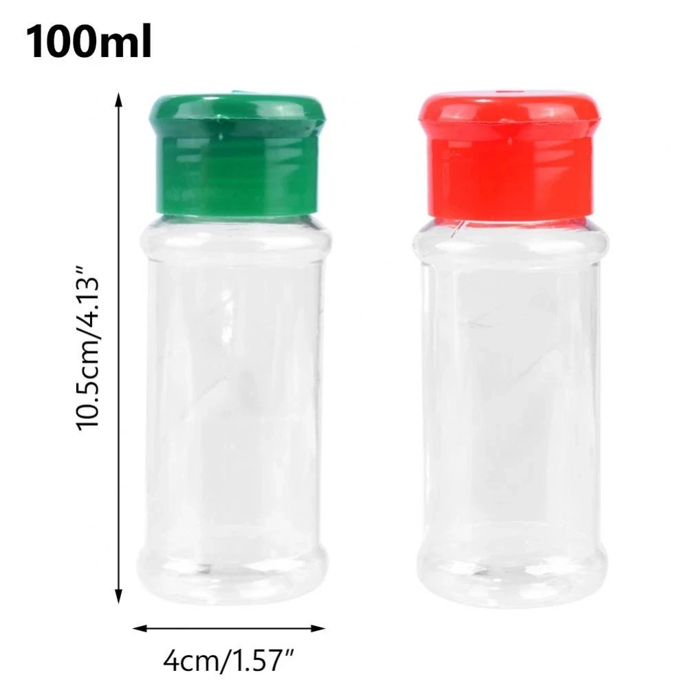 5-20pcs 100ml Spices Jars Set Salt Pepper Shakers Plastic Barbecue Seasoning Jar Can Pepper Bottle Condiment Kitchen Gadget Tool