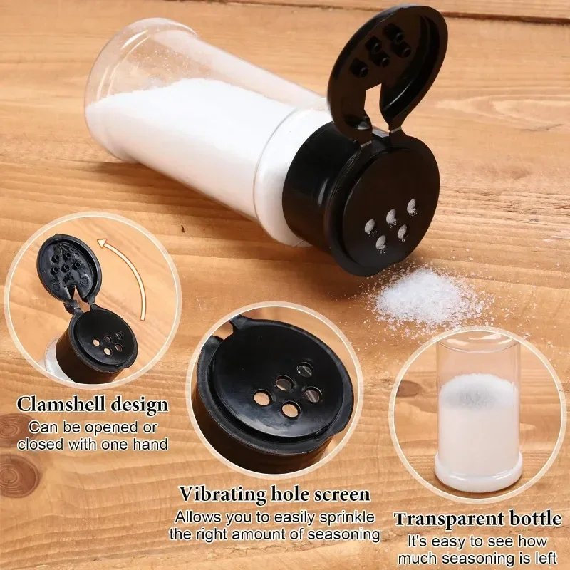 Plastic Spice Jars Empty Seasoning Bottles Containers Sugar Salt Pepper Shaker Bottles BBQ Condiment Dispenser Kitchen Gadgets