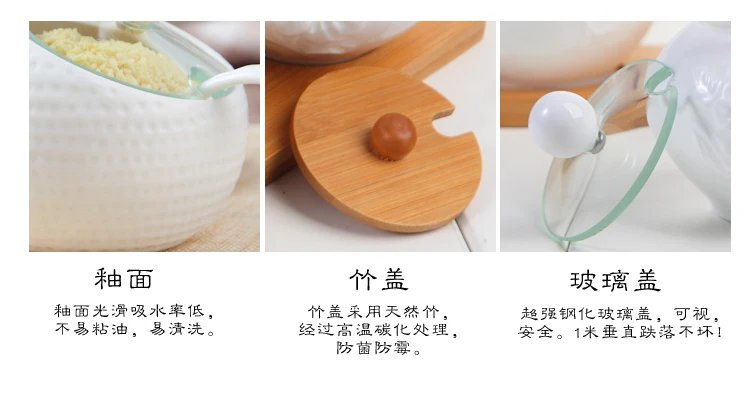 Ceramic Seasoning Jars with Wooden Lid Salt Shakers Kitchen Supplies White Spice Organizer Canister Spoon Set White Sugar Box Ceramic Seasoning Jars with Wooden Lid Salt Shakers Kitchen Supplies White Spice Organizer Canister Spoon Set White Sugar Box