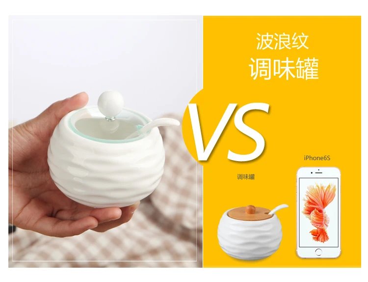 Ceramic Seasoning Jars with Wooden Lid Salt Shakers Kitchen Supplies White Spice Organizer Canister Spoon Set White Sugar Box Ceramic Seasoning Jars with Wooden Lid Salt Shakers Kitchen Supplies White Spice Organizer Canister Spoon Set White Sugar Box