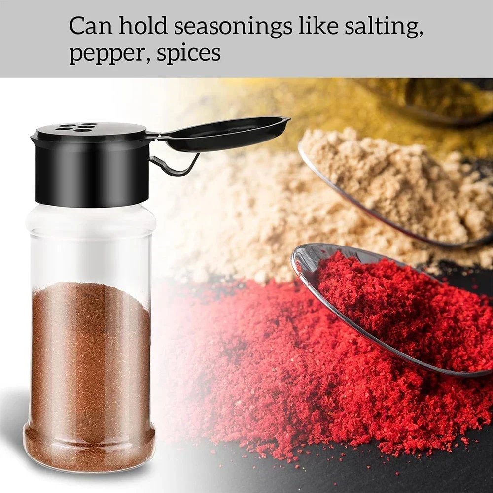 Kitchen Clear Seasoning Bottle Plastic Spice Jar Salt Pepper Shaker Container Barbecue Condiment Jar BBQ Spice Storage Tools
