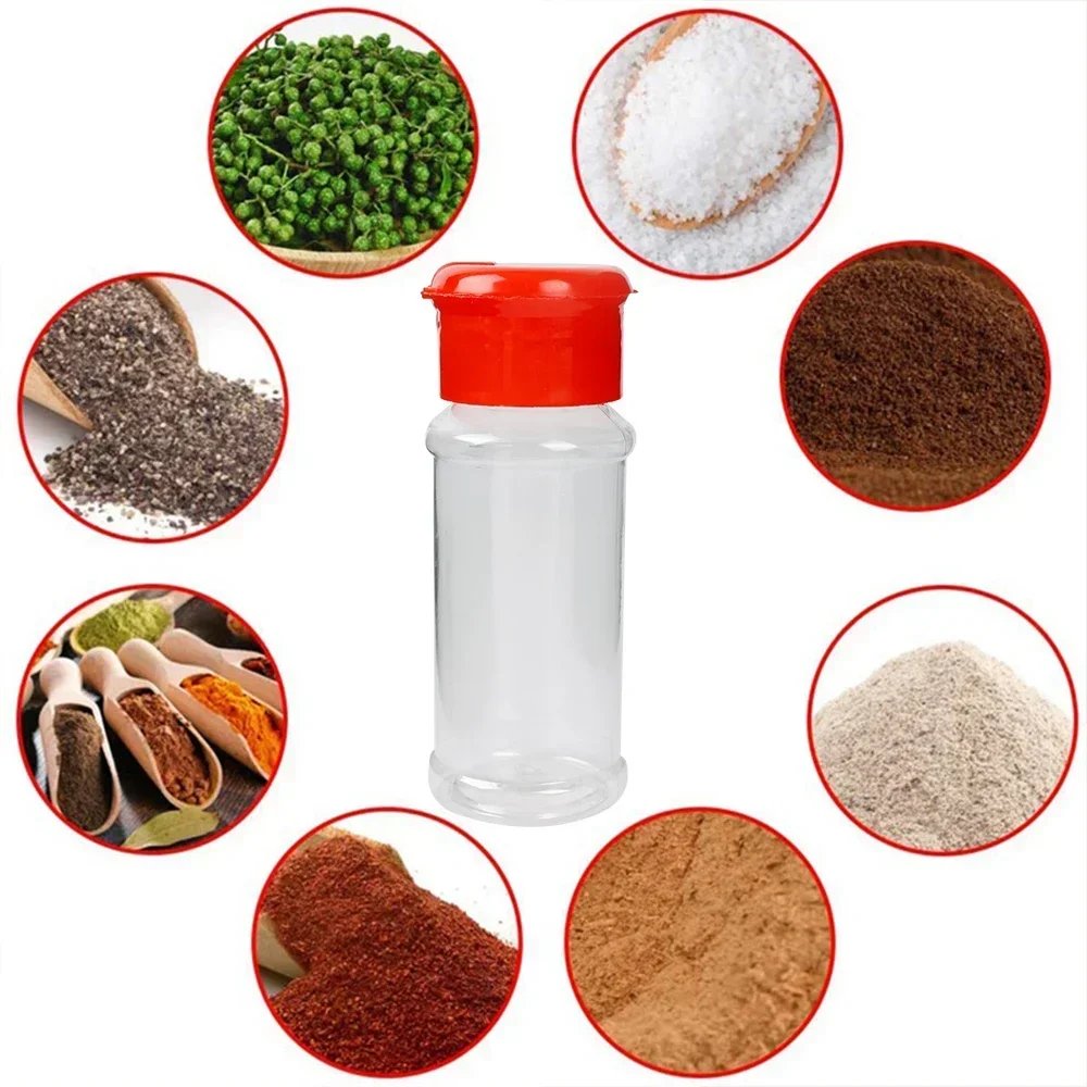 Kitchen Clear Seasoning Bottle Plastic Spice Jar Salt Pepper Shaker Container Barbecue Condiment Jar BBQ Spice Storage Tools