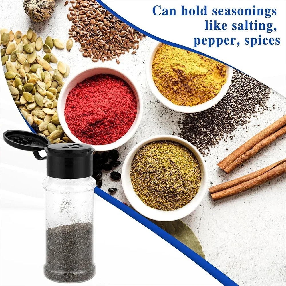 Kitchen Clear Seasoning Bottle Plastic Spice Jar Salt Pepper Shaker Container Barbecue Condiment Jar BBQ Spice Storage Tools