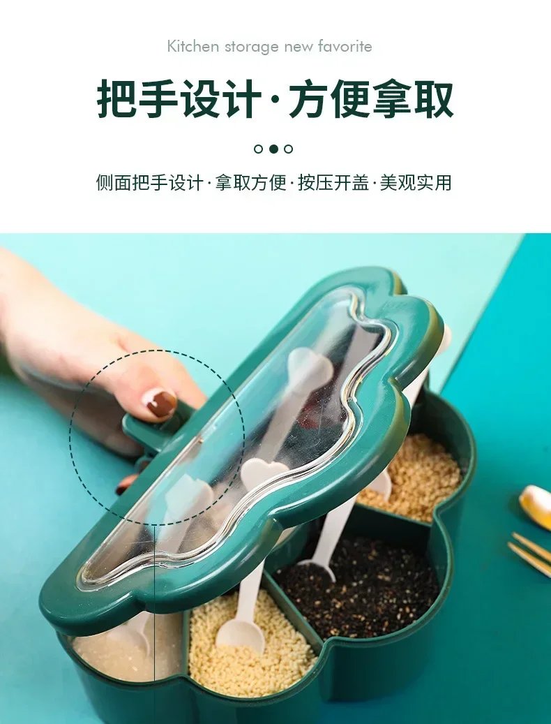 Kitchen Combination Integrated Seasoning Box Creative Multi-grid Salt Jar Seasoning Jar Plastic Household Seasoning Box