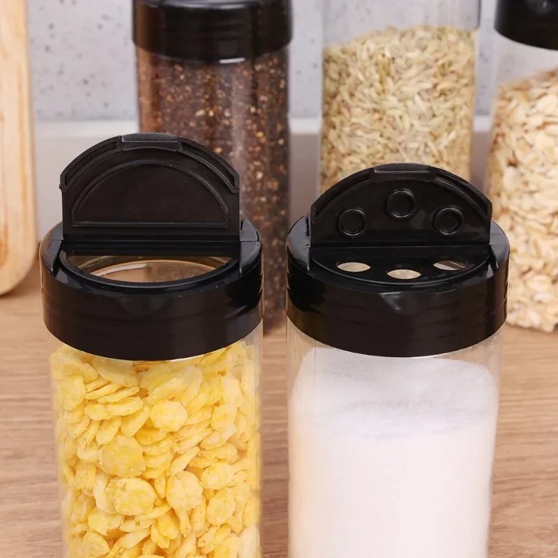 1/20pcs Transparent Spice Bottle Pepper Shaker Salt Seasoning Jars Plastic Barbecue Condiment Bottles with Lids Kitchen Gadgets