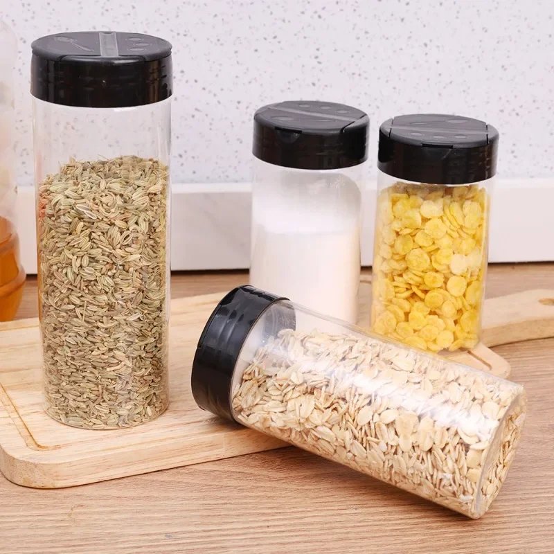 1/20pcs Transparent Spice Bottle Pepper Shaker Salt Seasoning Jars Plastic Barbecue Condiment Bottles with Lids Kitchen Gadgets