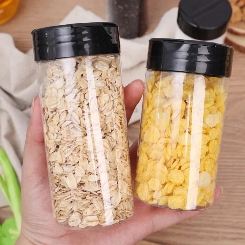 1/20pcs Transparent Spice Bottle Pepper Shaker Salt Seasoning Jars Plastic Barbecue Condiment Bottles with Lids Kitchen Gadgets