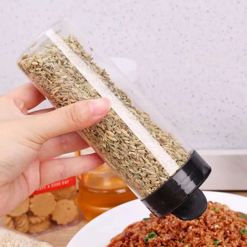1/20pcs Transparent Spice Bottle Pepper Shaker Salt Seasoning Jars Plastic Barbecue Condiment Bottles with Lids Kitchen Gadgets