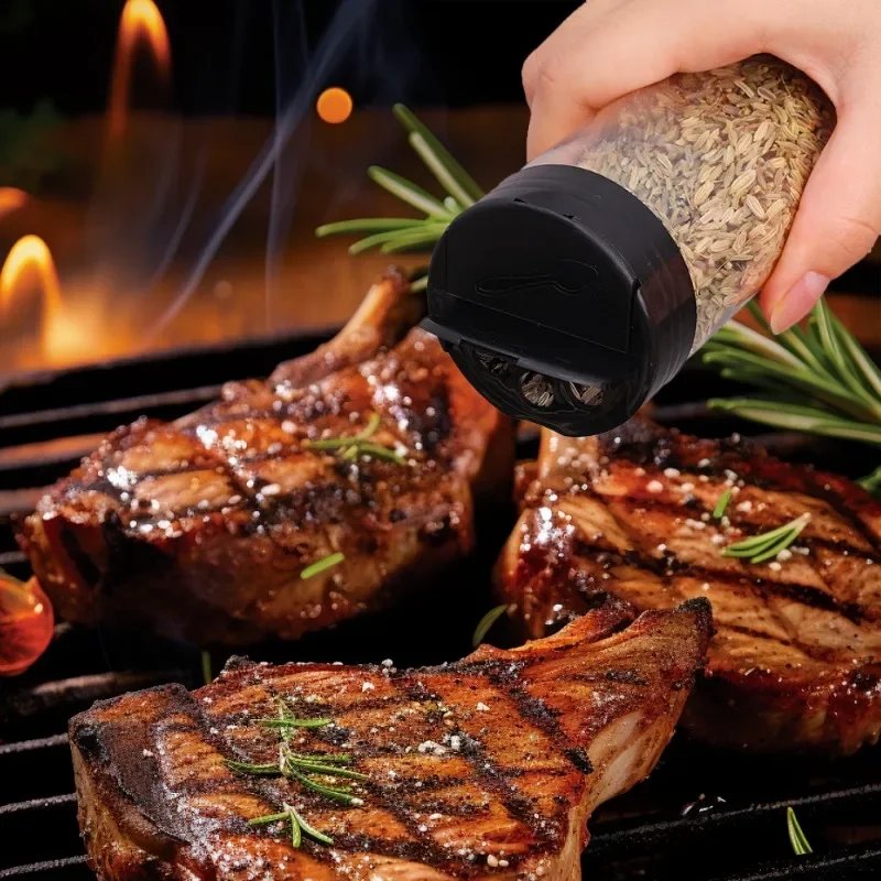 1/20pcs Transparent Spice Bottle Pepper Shaker Salt Seasoning Jars Plastic Barbecue Condiment Bottles with Lids Kitchen Gadgets