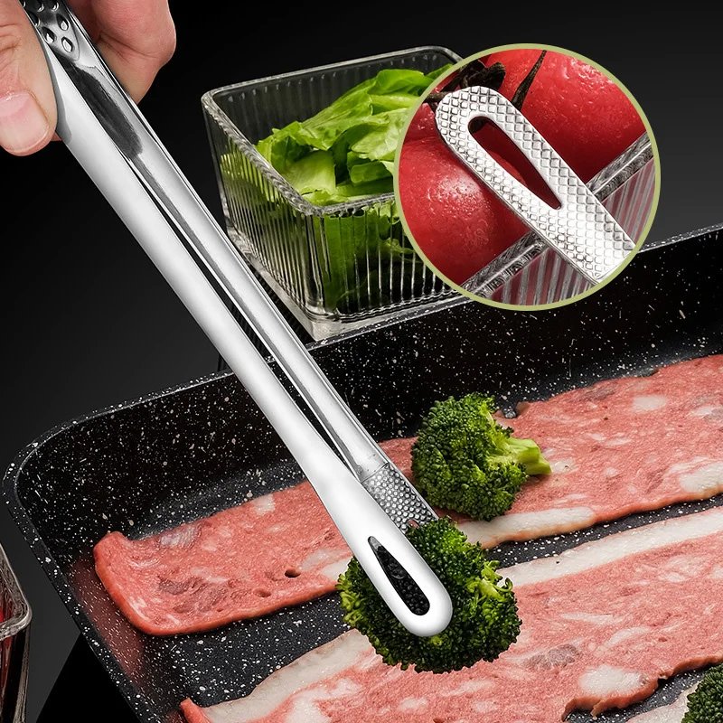 2Pcs Kitchen Tongs Barbecue Grill Tongs Stainless Steel Cooking Tweezers Chef Food Meat Tongs Clip BBQ Tools Kitchen Accessories